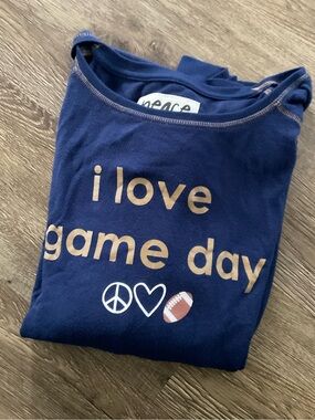 Peace Love World I Love Game Day Top